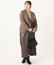 OLJLA08169 eur3(エウルキューブ) 【WEB先行販売】【大きいサイズ】テーラードジャケット モカ(84)