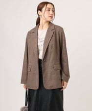 OLJLA08169 eur3(エウルキューブ) 【WEB先行販売】【大きいサイズ】テーラードジャケット モカ(84)