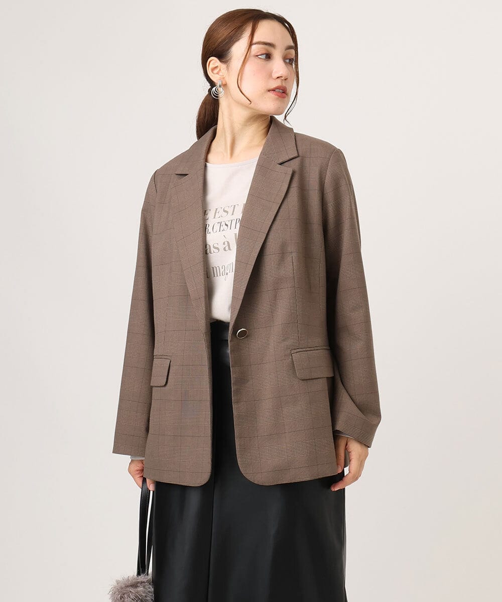 OLJLA08169 eur3(エウルキューブ) 【WEB先行販売】【大きいサイズ】テーラードジャケット モカ(84)