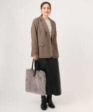 OLJLA08169 eur3(エウルキューブ) 【WEB先行販売】【大きいサイズ】テーラードジャケット モカ(84)