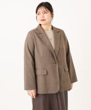 OLJLA08169 eur3(エウルキューブ) 【WEB先行販売】【大きいサイズ】テーラードジャケット モカ(84)
