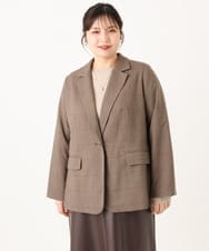 OLJLA08169 eur3(エウルキューブ) 【WEB先行販売】【大きいサイズ】テーラードジャケット モカ(84)
