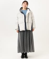 OLJLD04239 eur3(エウルキューブ) 【WEB先行販売】【大きいサイズ】エアリーナイロンショートダウンコート ネイビー