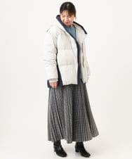 OLJLD04239 eur3(エウルキューブ) 【WEB先行販売】【大きいサイズ】エアリーナイロンショートダウンコート ネイビー