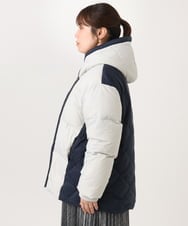 OLJLD04239 eur3(エウルキューブ) 【WEB先行販売】【大きいサイズ】エアリーナイロンショートダウンコート ネイビー