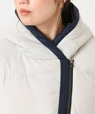 OLJLD04239 eur3(エウルキューブ) 【WEB先行販売】【大きいサイズ】エアリーナイロンショートダウンコート ネイビー