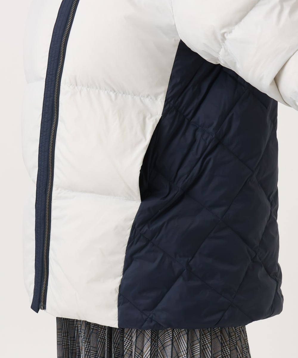 OLJLD04239 eur3(エウルキューブ) 【WEB先行販売】【大きいサイズ】エアリーナイロンショートダウンコート ネイビー