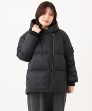 OLJLD04239 eur3(エウルキューブ) 【WEB先行販売】【大きいサイズ】エアリーナイロンショートダウンコート ブラック
