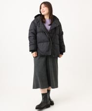 OLJLD04239 eur3(エウルキューブ) 【WEB先行販売】【大きいサイズ】エアリーナイロンショートダウンコート ブラック
