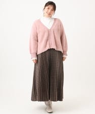 OLJLD11119 eur3(エウルキューブ) 【大きいサイズ】フラッフィージップジャケット ライトピンク
