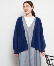 OLJLD11119 eur3(エウルキューブ) 【大きいサイズ】フラッフィージップジャケット ブルー
