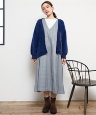 OLJLD11119 eur3(エウルキューブ) 【大きいサイズ】フラッフィージップジャケット ブルー