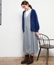 OLJLD11119 eur3(エウルキューブ) 【大きいサイズ】フラッフィージップジャケット ブルー