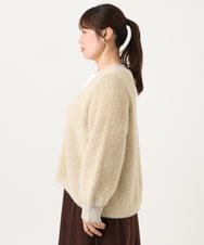 OLJLD11119 eur3(エウルキューブ) 【大きいサイズ】フラッフィージップジャケット ベージュ