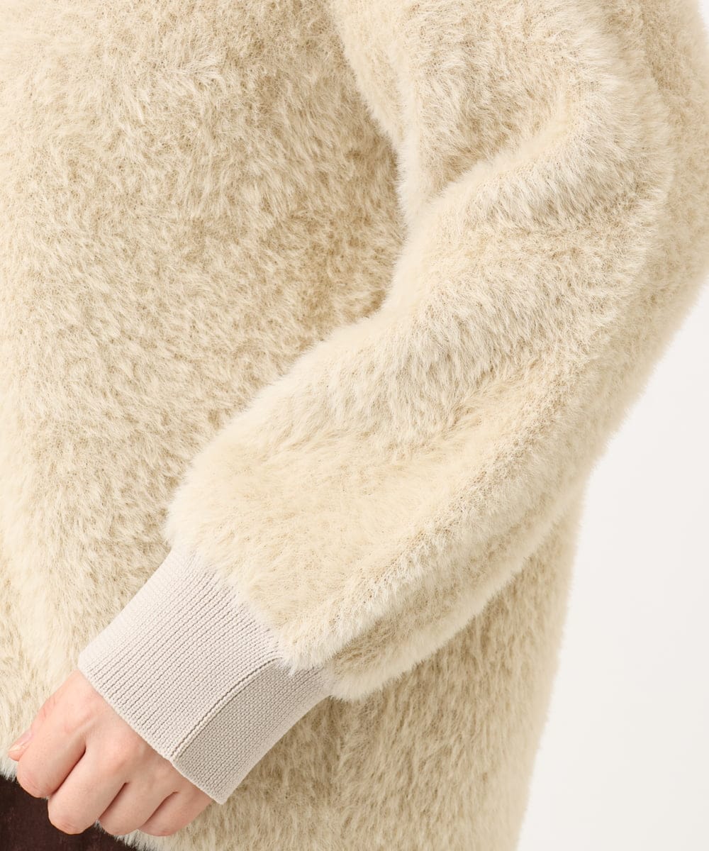OLJLD11119 eur3(エウルキューブ) 【大きいサイズ】フラッフィージップジャケット ベージュ