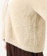 OLJLD11119 eur3(エウルキューブ) 【大きいサイズ】フラッフィージップジャケット ベージュ
