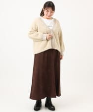 OLJLD11119 eur3(エウルキューブ) 【大きいサイズ】フラッフィージップジャケット ベージュ