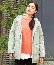 OLJLP04230 eur3(エウルキューブ) 【大きいサイズ】ショートダウンジャケット ライトグリーン(30)