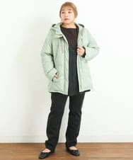 OLJLP04230 eur3(エウルキューブ) 【大きいサイズ】ショートダウンジャケット ライトグリーン(30)