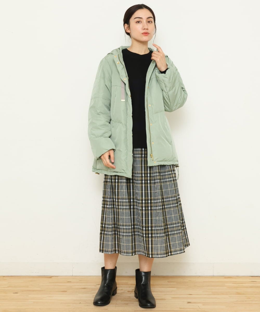 OLJLP04230 eur3(エウルキューブ) 【大きいサイズ】ショートダウンジャケット ライトグリーン(30)