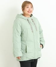 OLJLP04230 eur3(エウルキューブ) 【大きいサイズ】ショートダウンジャケット ライトグリーン(30)