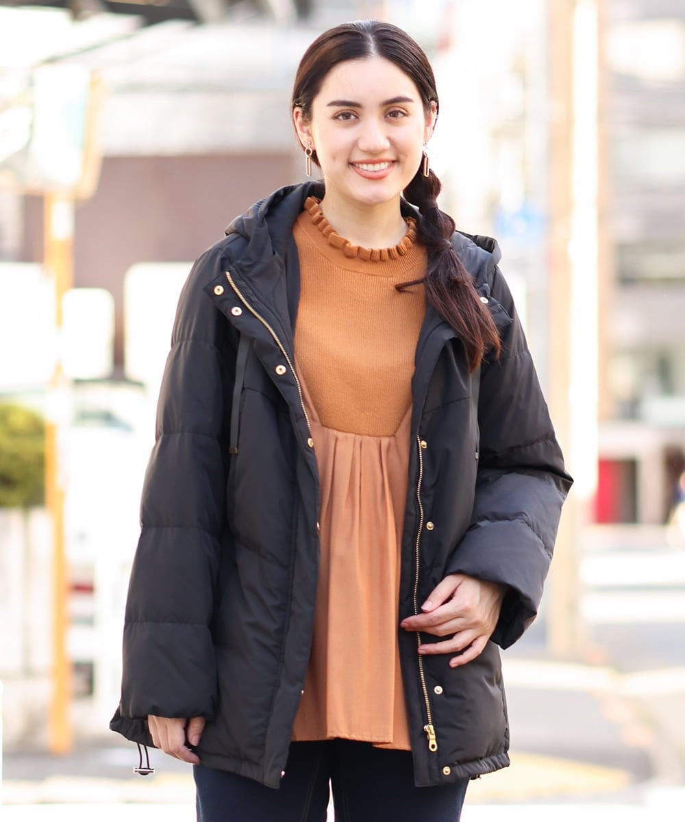 OLJLP04230 eur3(エウルキューブ) 【大きいサイズ】ショートダウンジャケット ブラック(94)