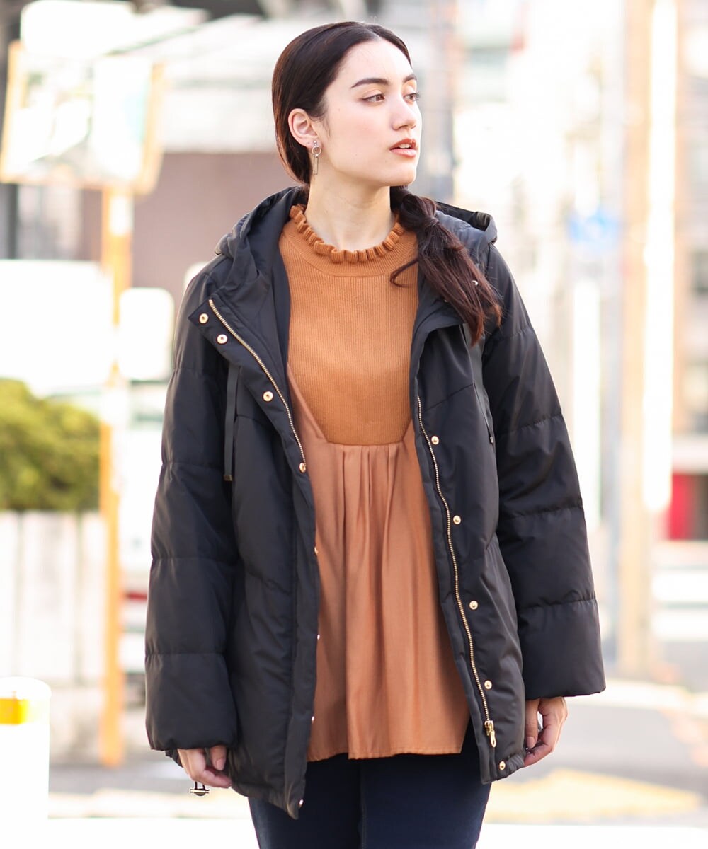 OLJLP04230 eur3(エウルキューブ) 【大きいサイズ】ショートダウンジャケット ブラック(94)