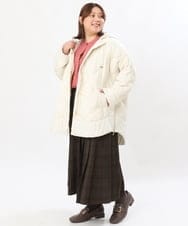 OLJLS02269 eur3(エウルキューブ) 【大きいサイズ】ライトダウンポンチョ アイボリー(80)