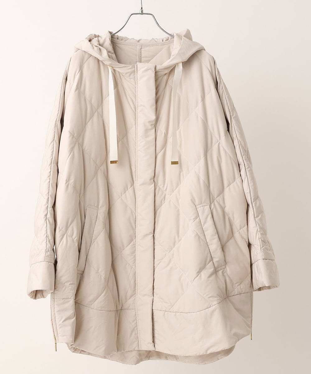 OLJLS02269 eur3(エウルキューブ) 【大きいサイズ】ライトダウンポンチョ アイボリー(80)