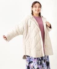 OLJLS02269 eur3(エウルキューブ) 【大きいサイズ】ライトダウンポンチョ アイボリー(80)