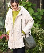 OLJLS02269 eur3(エウルキューブ) 【大きいサイズ】ライトダウンポンチョ アイボリー(80)