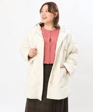 OLJLS02269 eur3(エウルキューブ) 【大きいサイズ】ライトダウンポンチョ アイボリー(80)