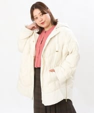 OLJLS02269 eur3(エウルキューブ) 【大きいサイズ】ライトダウンポンチョ アイボリー(80)
