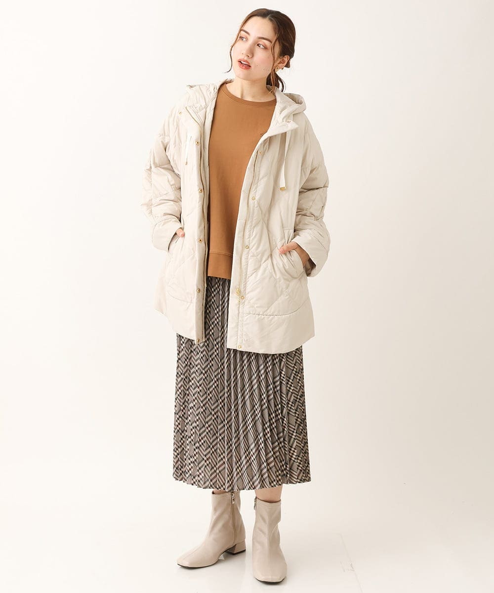 OLJLS02269 eur3(エウルキューブ) 【大きいサイズ】ライトダウンポンチョ アイボリー(80)