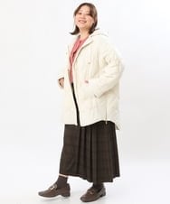 OLJLS02269 eur3(エウルキューブ) 【大きいサイズ】ライトダウンポンチョ アイボリー(80)