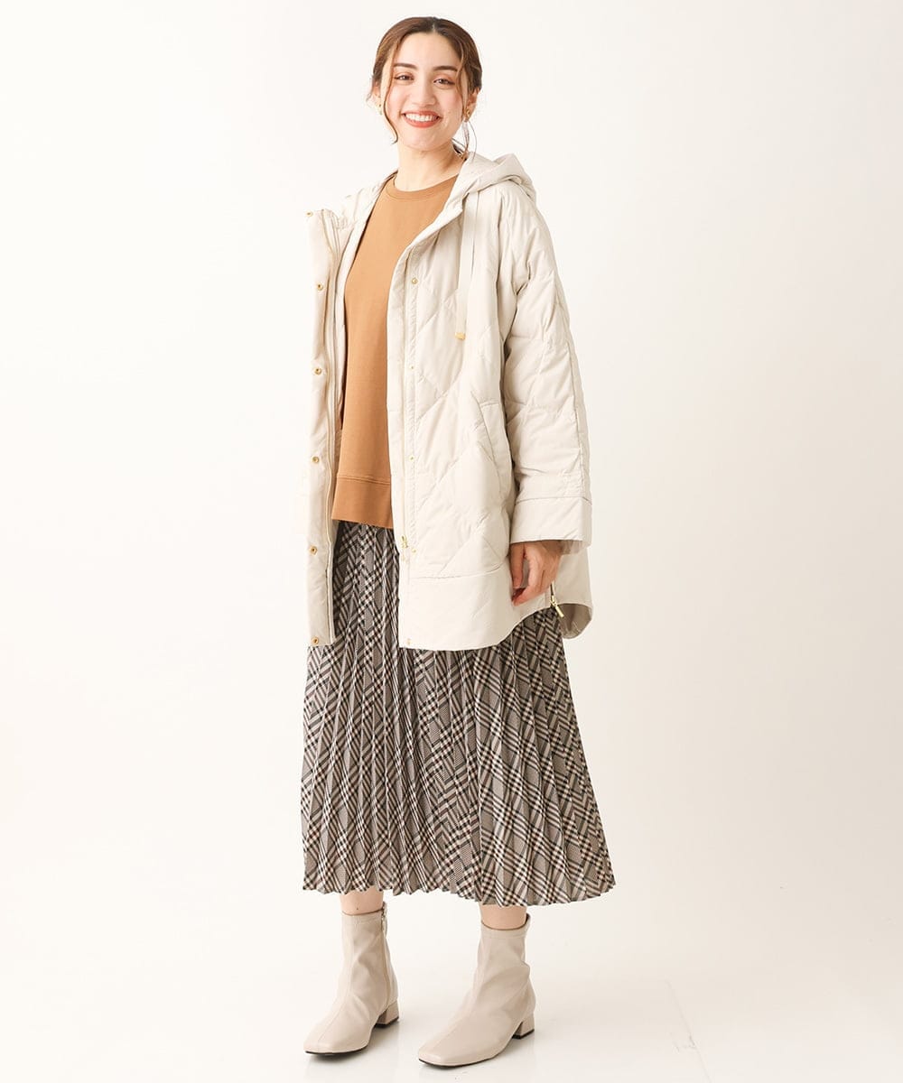 OLJLS02269 eur3(エウルキューブ) 【大きいサイズ】ライトダウンポンチョ アイボリー(80)