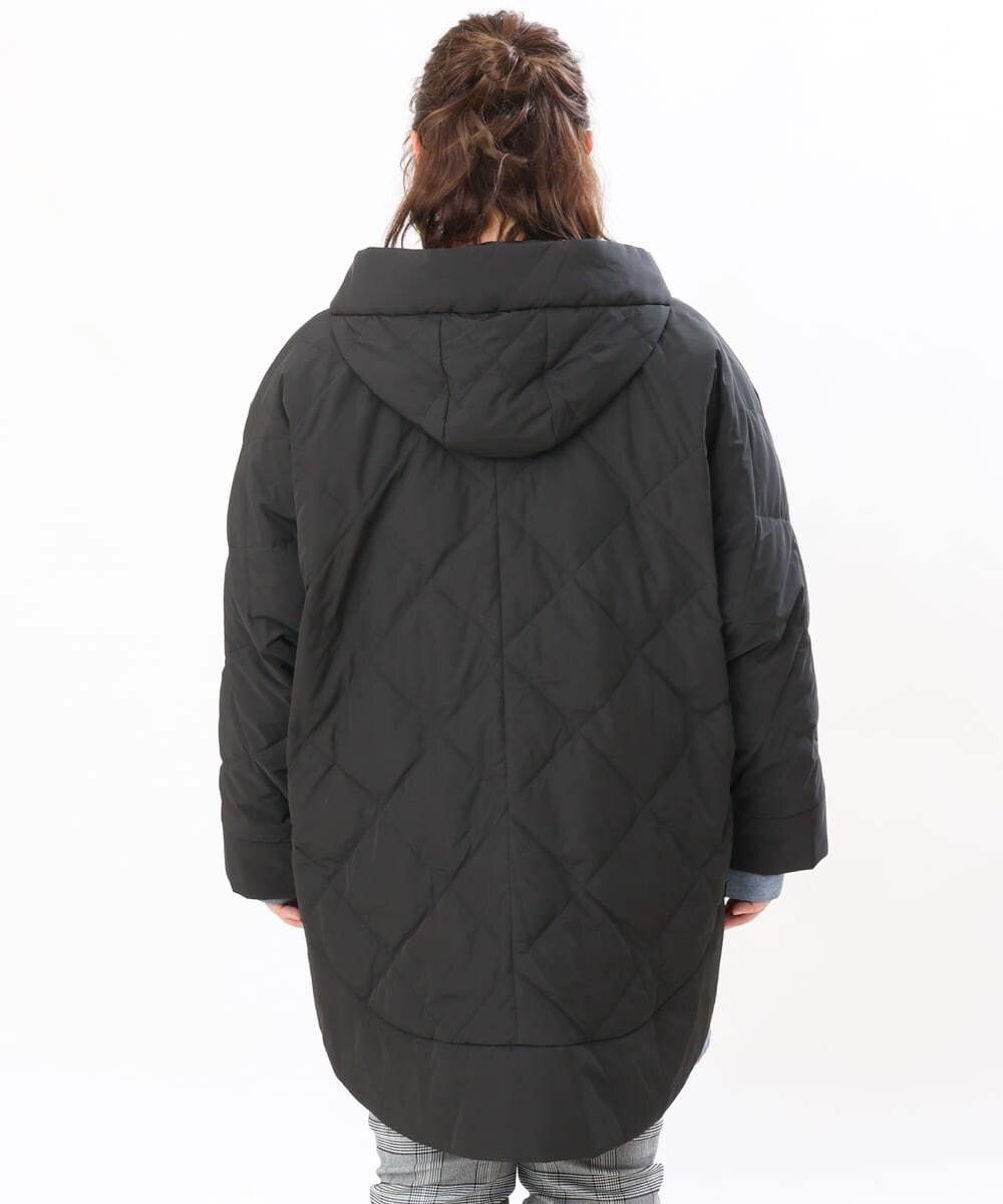 OLJLS02269 eur3(エウルキューブ) 【大きいサイズ】ライトダウンポンチョ ブラック(94)