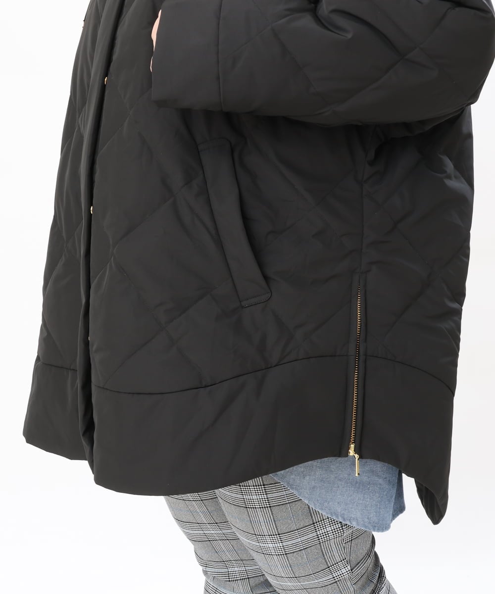 OLJLS02269 eur3(エウルキューブ) 【大きいサイズ】ライトダウンポンチョ ブラック(94)