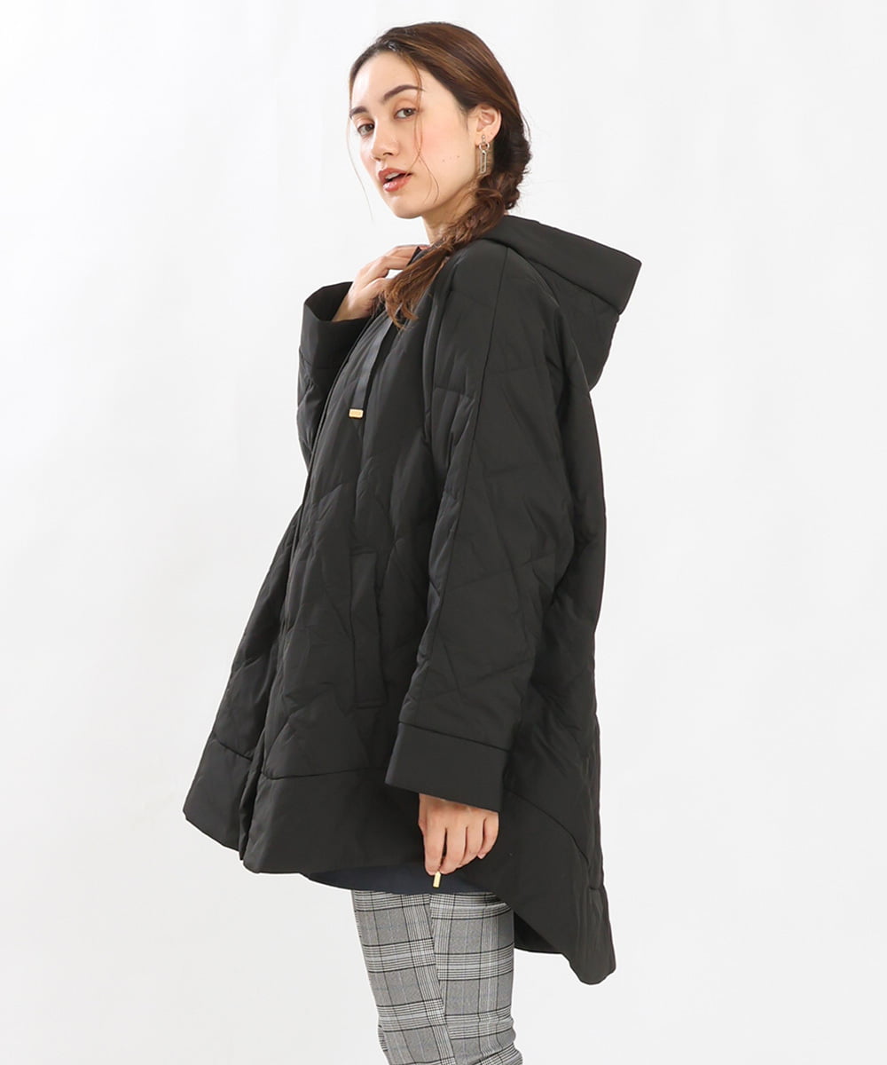 OLJLS02269 eur3(エウルキューブ) 【大きいサイズ】ライトダウンポンチョ ブラック(94)