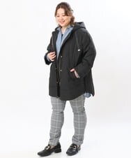 OLJLS02269 eur3(エウルキューブ) 【大きいサイズ】ライトダウンポンチョ ブラック(94)