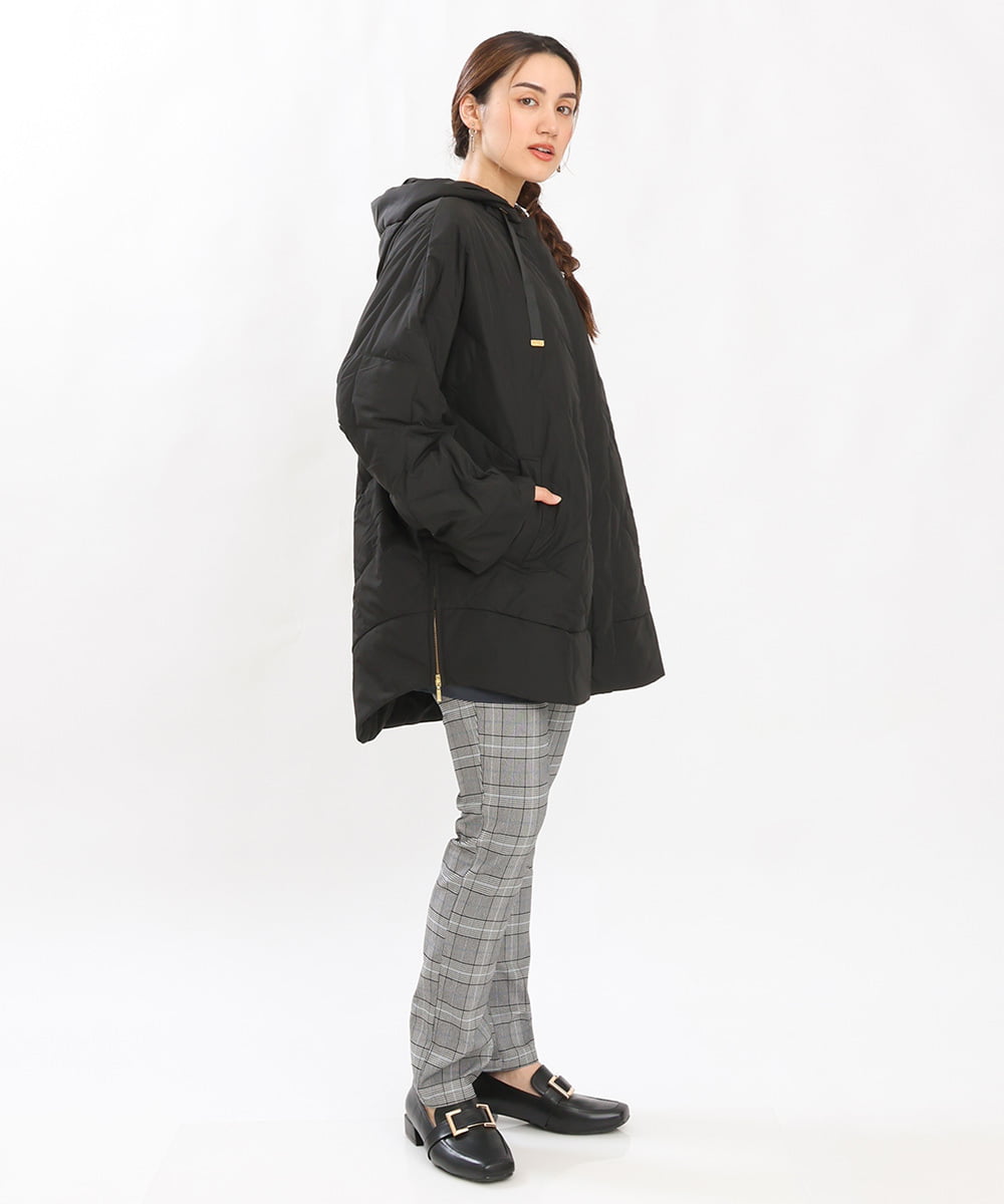 OLJLS02269 eur3(エウルキューブ) 【大きいサイズ】ライトダウンポンチョ ブラック(94)