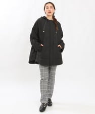 OLJLS02269 eur3(エウルキューブ) 【大きいサイズ】ライトダウンポンチョ ブラック(94)
