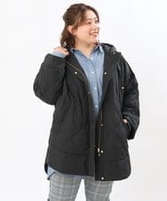 OLJLS02269 eur3(エウルキューブ) 【大きいサイズ】ライトダウンポンチョ ブラック(94)