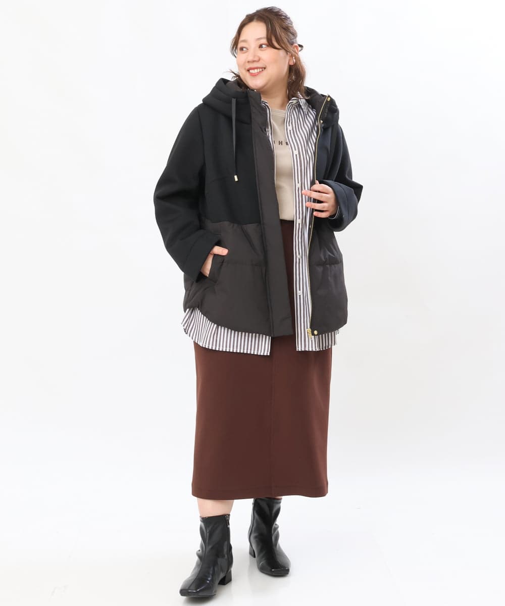 OLJLS05259 eur3(エウルキューブ) 【大きいサイズ】ダンボールコンビアウター ブラック(94)