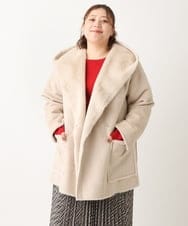 OLJLS08239 eur3(エウルキューブ) 【大きいサイズ】もこもこフェイクムートン ベージュ(82)