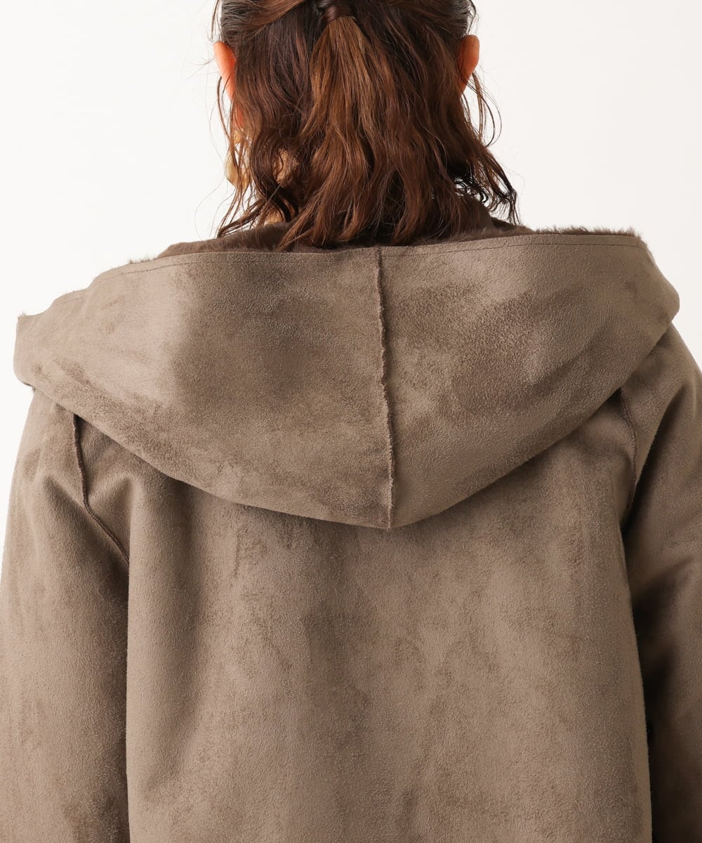 OLJLS08239 eur3(エウルキューブ) 【大きいサイズ】もこもこフェイクムートン ダークブラウン(87)