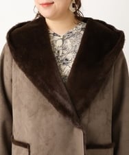 OLJLS08239 eur3(エウルキューブ) 【大きいサイズ】もこもこフェイクムートン ダークブラウン(87)