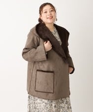 OLJLS08239 eur3(エウルキューブ) 【大きいサイズ】もこもこフェイクムートン ダークブラウン(87)