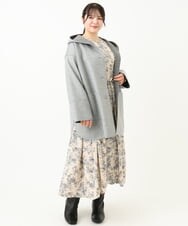 OLJLV05159 eur3(エウルキューブ) 【大きいサイズ】ニードルパンチフーディーアウター グレー(92)