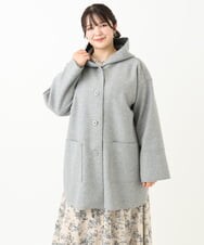 OLJLV05159 eur3(エウルキューブ) 【大きいサイズ】ニードルパンチフーディーアウター グレー(92)
